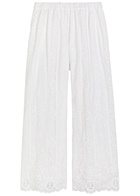 Wales Bonner Willow Floral-embroidered Cotton Trousers Ivory