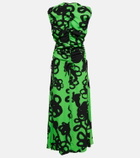 Christopher Kane - Printed ruched jersey midi dress