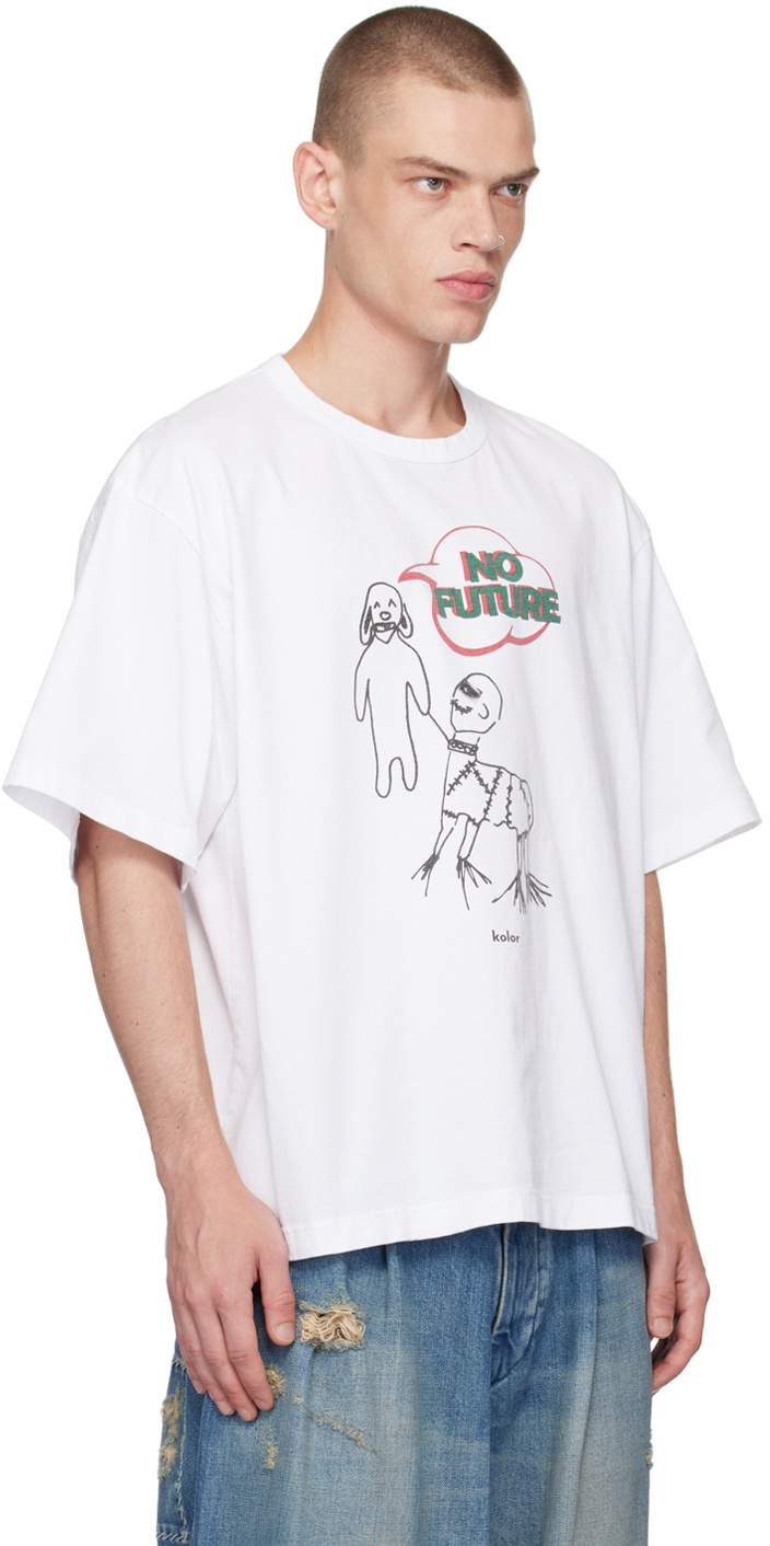 kolor White Graphic T-Shirt