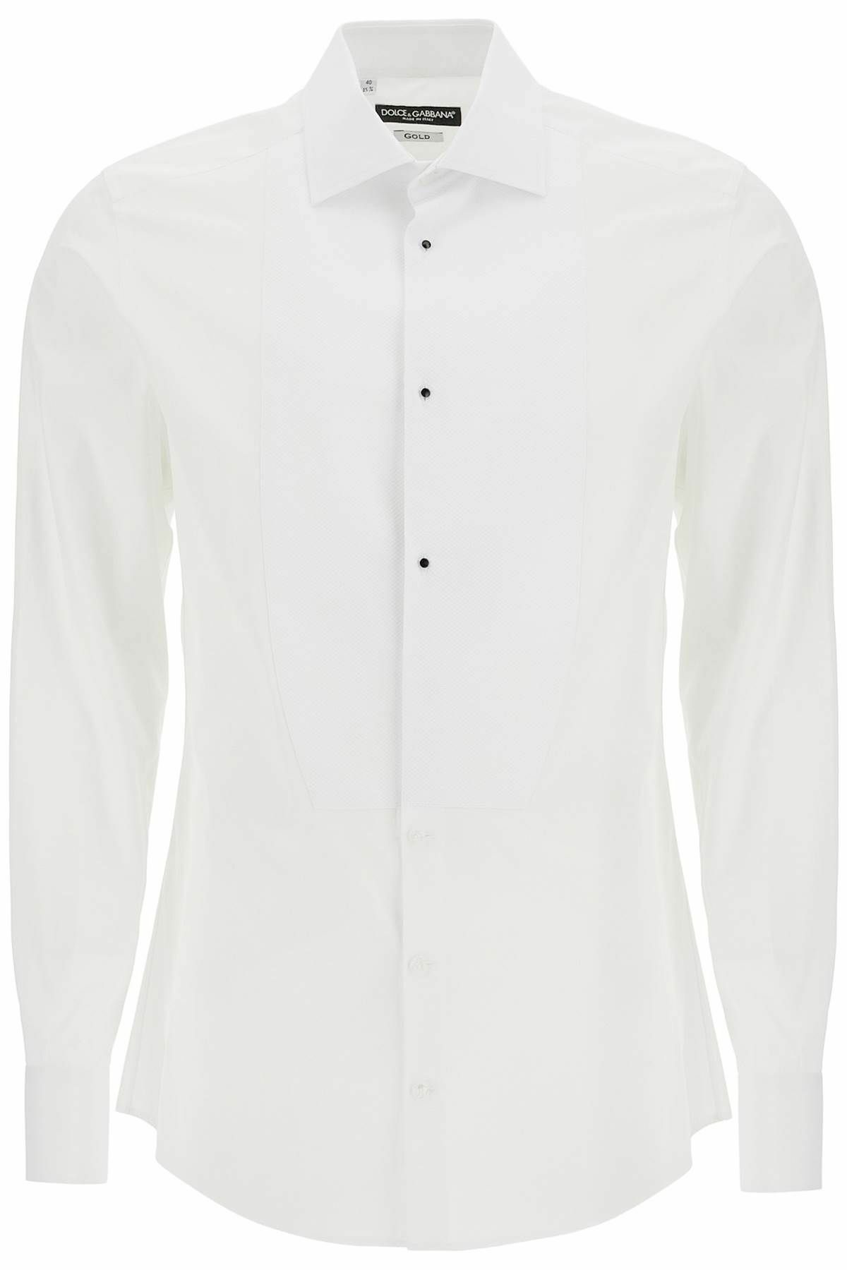Dolce & Gabbana White Formal Tuxedo Dress GOLD Shirt main image 1