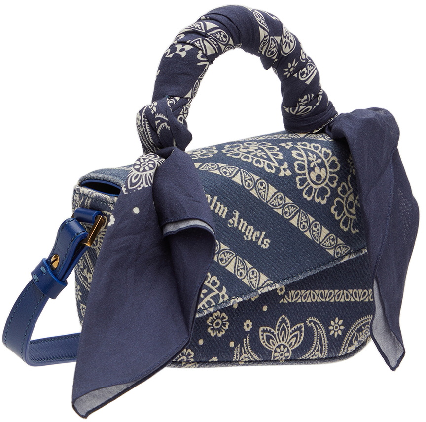 Palm Angels Blue Mini Bandana Crash Shoulder Bag Palm Angels