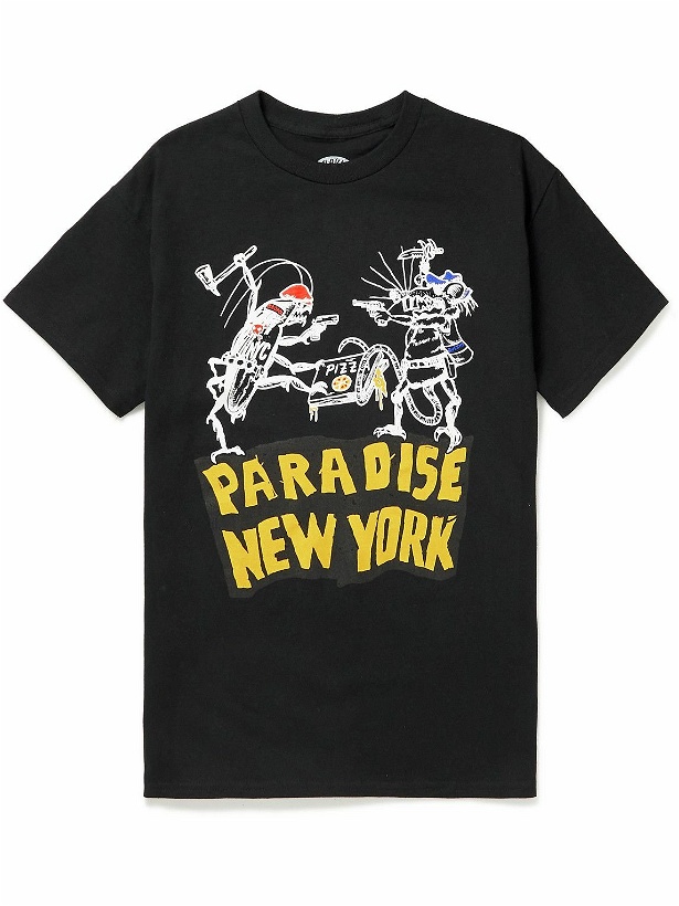 Photo: PARADISE - Bronx Vs Queens Printed Cotton-Jersey T-Shirt - Black
