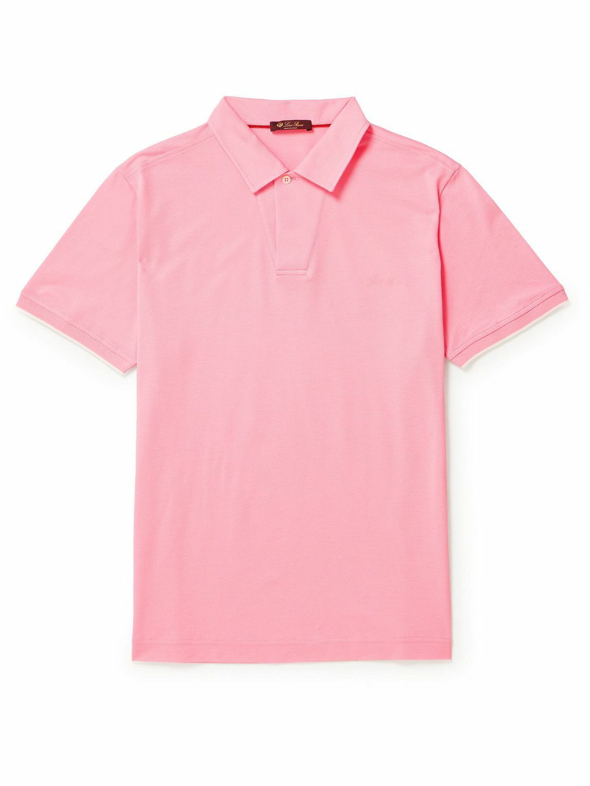 Loro Piana - Cotton-Piqué Polo Shirt - Pink Loro Piana