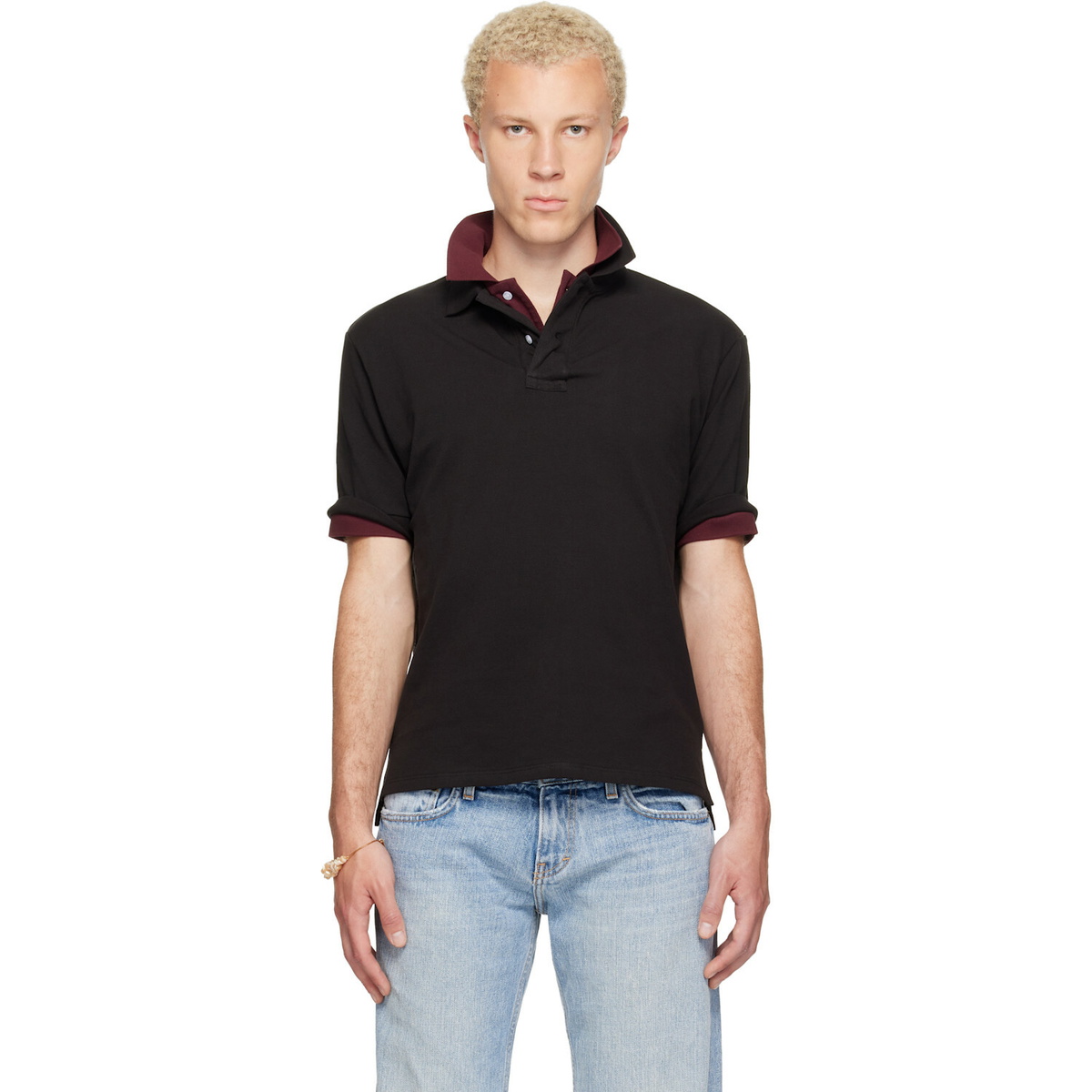 Raimundo Langlois Black Layered Polo
