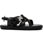 Sacai - Rope, Leather and Canvas Sandals - Black