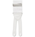 Favourbrook - Leather-Trimmed Silk-Moire Braces - White