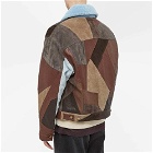 Acne Studios Men's Lobin Patchwork Leather Jacket in Dark Brown/Multi