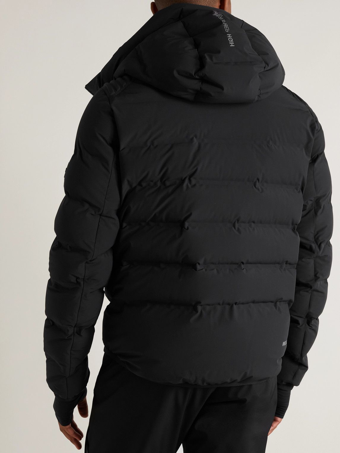 Black Lagorai hooded quilted down ski jacket