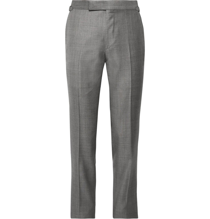 Photo: TOM FORD - Grey O'Connor Slim-Fit Super 110s Wool-Sharkskin Suit Trousers - Gray