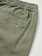 Folk - Assembly Cropped Tapered Pleated Garment-Dyed Cotton-Twill Trousers - Green