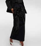 Dries Van Noten - Flower-trimmed cotton midi skirt