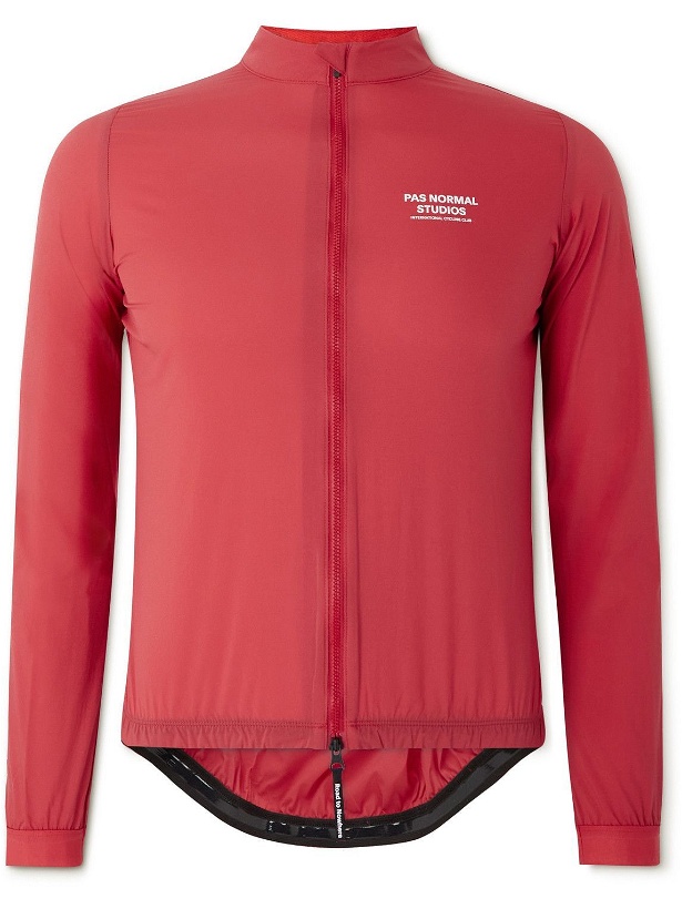 Photo: Pas Normal Studios - Stow Away Logo-Print Nylon Cycling Jacket - Red