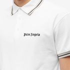 Palm Angels Men's Classic Polo Shirt in White/Black