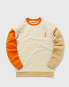 Jw Anderson Colour Block Sweatshirt Orange|Beige - Mens - Sweatshirts