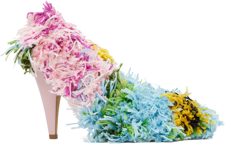 Photo: Moschino Multicolor Tufting Heels