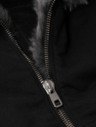 Dolce&Gabbana - Shearling-Trimmed Cotton-Jersey Hooded Jacket - Black
