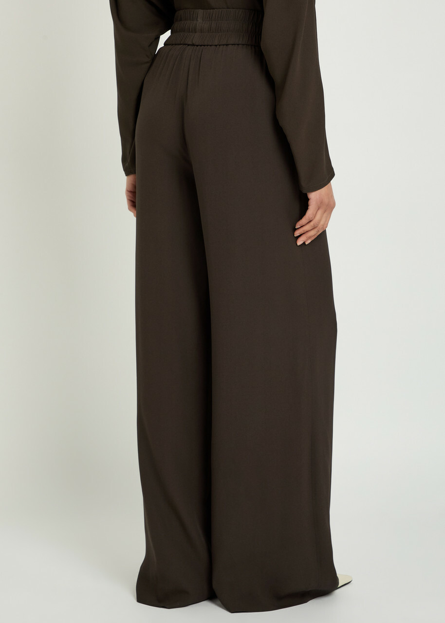 Joseph Dee Wide-leg Crepe Trousers Brown