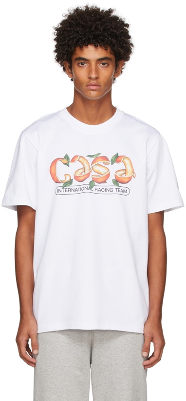 Photo: Casablanca White Orange Peel T-Shirt