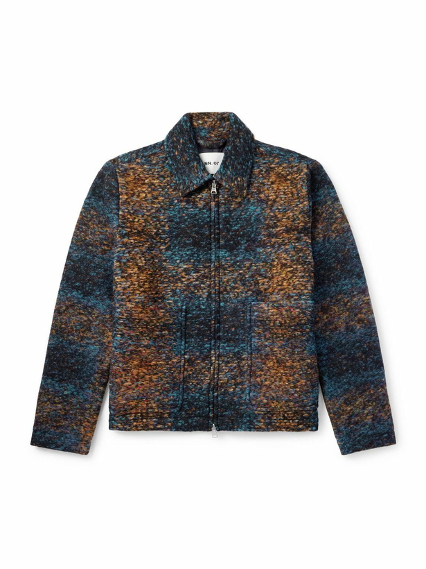 Photo: NN07 - Gael 80267 Wool-Blend Jacquard Jacket - Blue