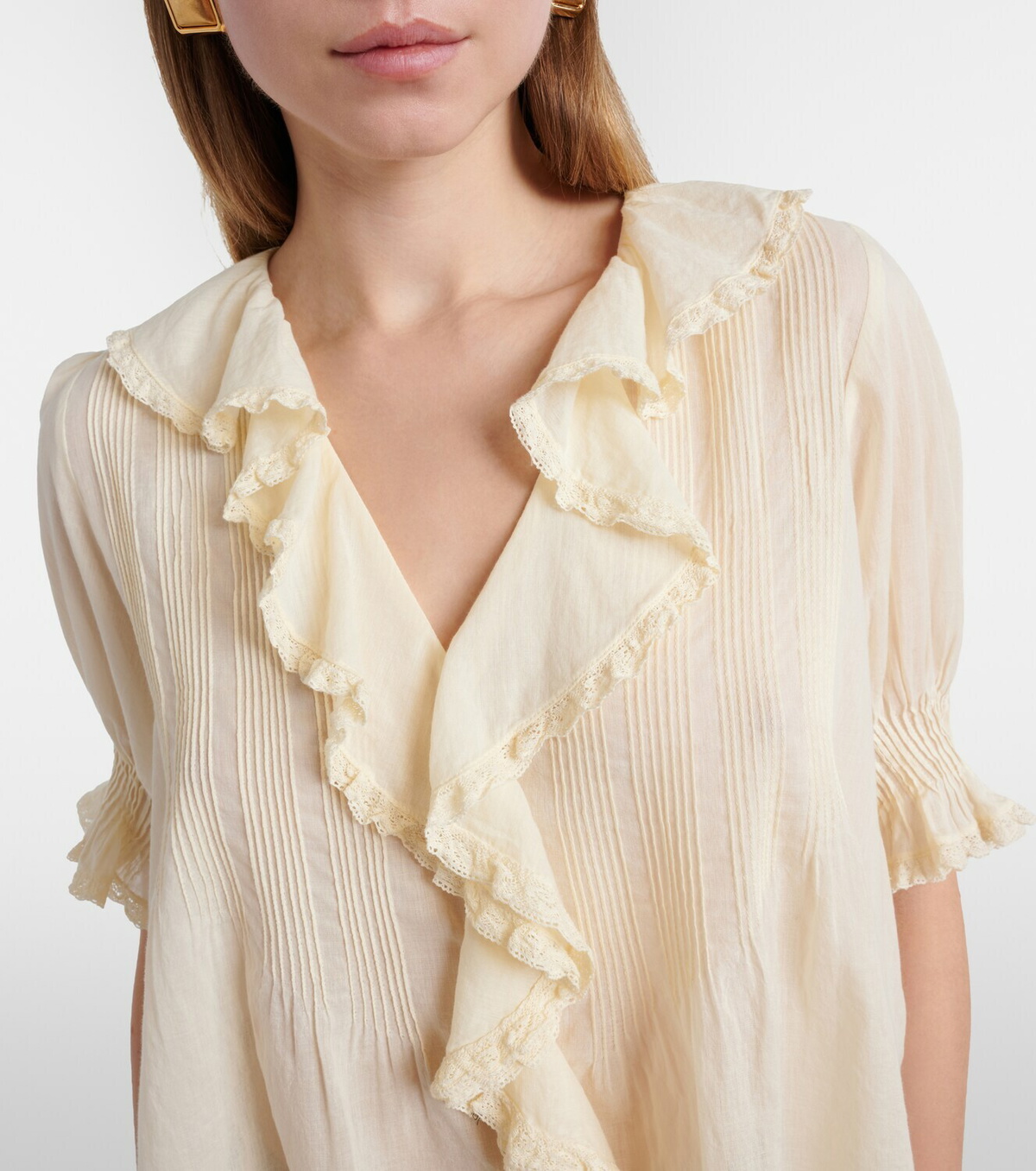 Dôen Henri ruffled cotton blouse