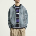 BEAMS Men's Fade Rivet Zip Hoodie in Fade Grey