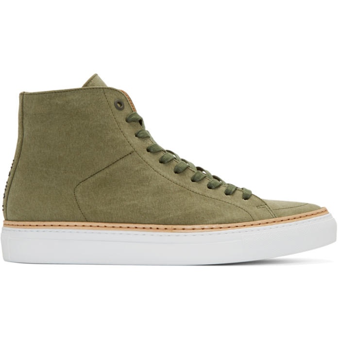 Photo: No.288 Green Canvas Mulberry High-Top Sneakers