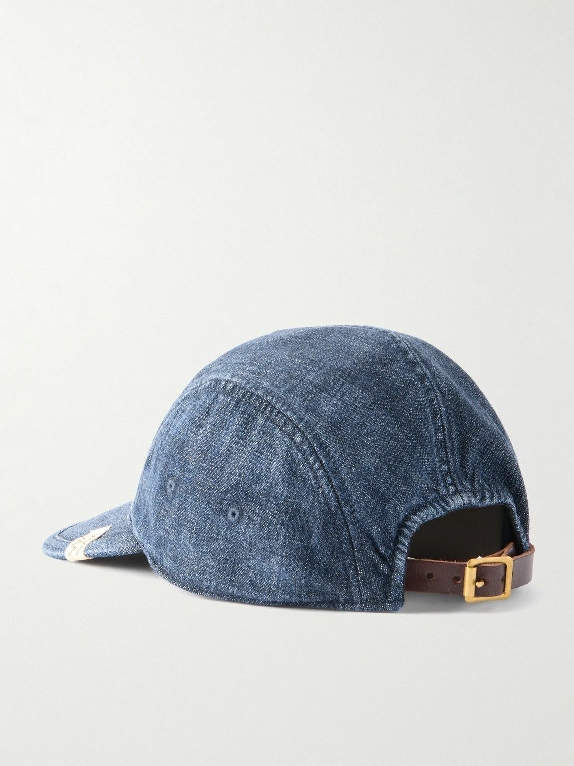 Visvim - Logo-Appliquéd Leather-Trimmed Denim Camp Cap Visvim