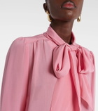 Rixo Wilhelmina tie-neck silk blouse