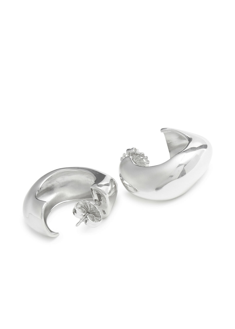 Agmes Medium Celia Sterling Silver Hoop Earrings - One Size