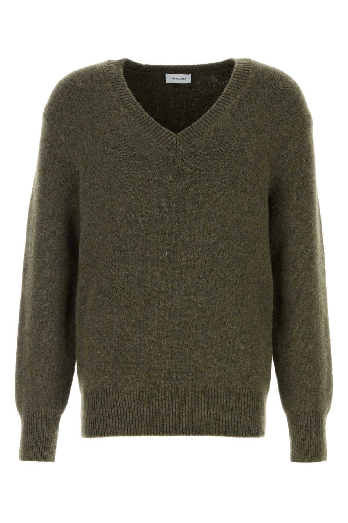 Ferragamo Dark Green Cashmere Sweater Salvatore Ferragamo