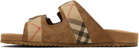 Burberry Brown Check Suede Urchin Sandals