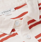 FRAME - Striped Cotton-Jersey Polo Shirt - Red