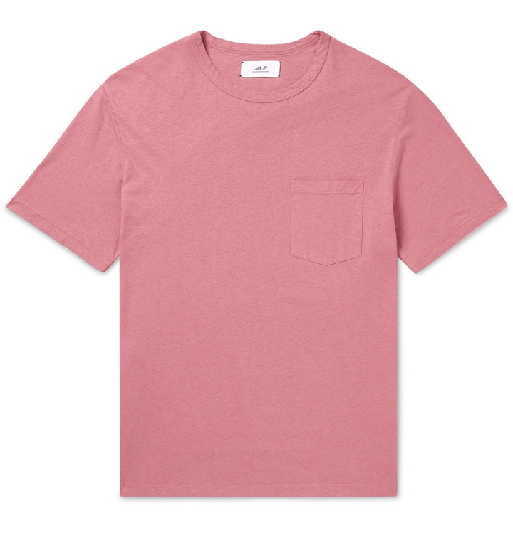 Photo: Mr P. - Cotton and Linen-Blend T-Shirt - Pink