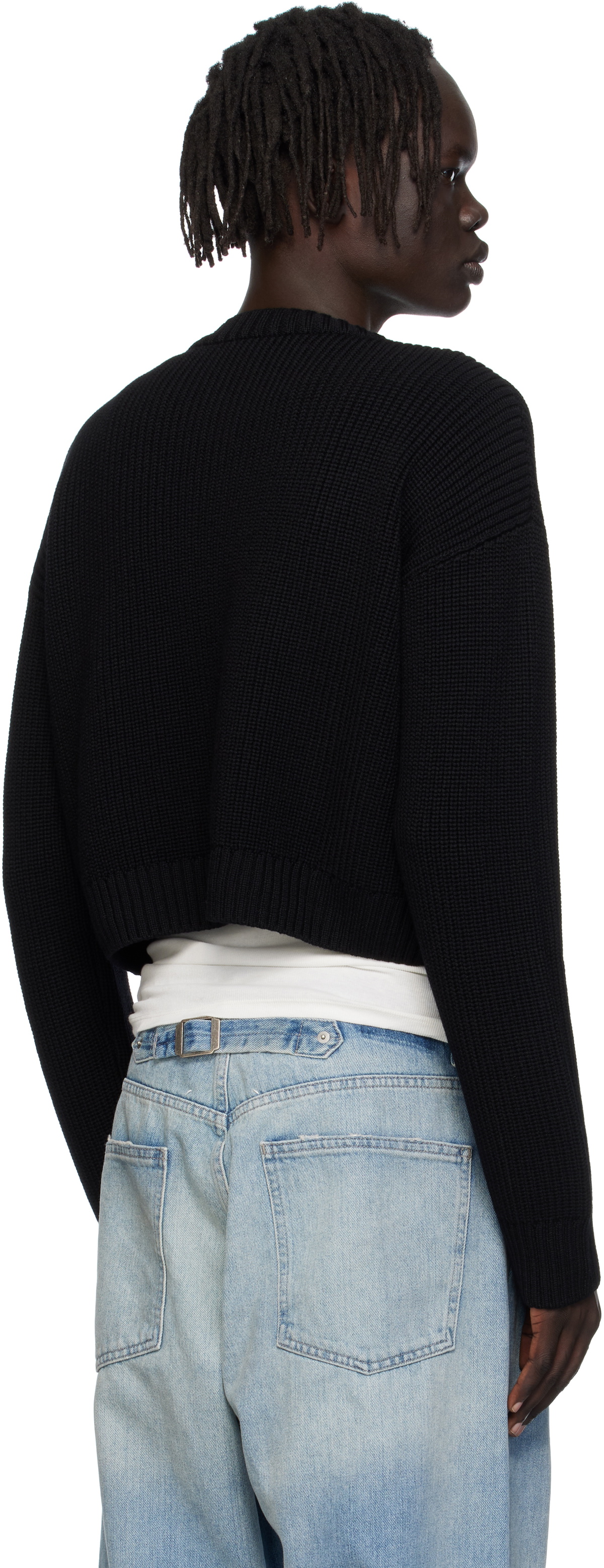 VETEMENTS Black Fancy Button Mini Cardigan