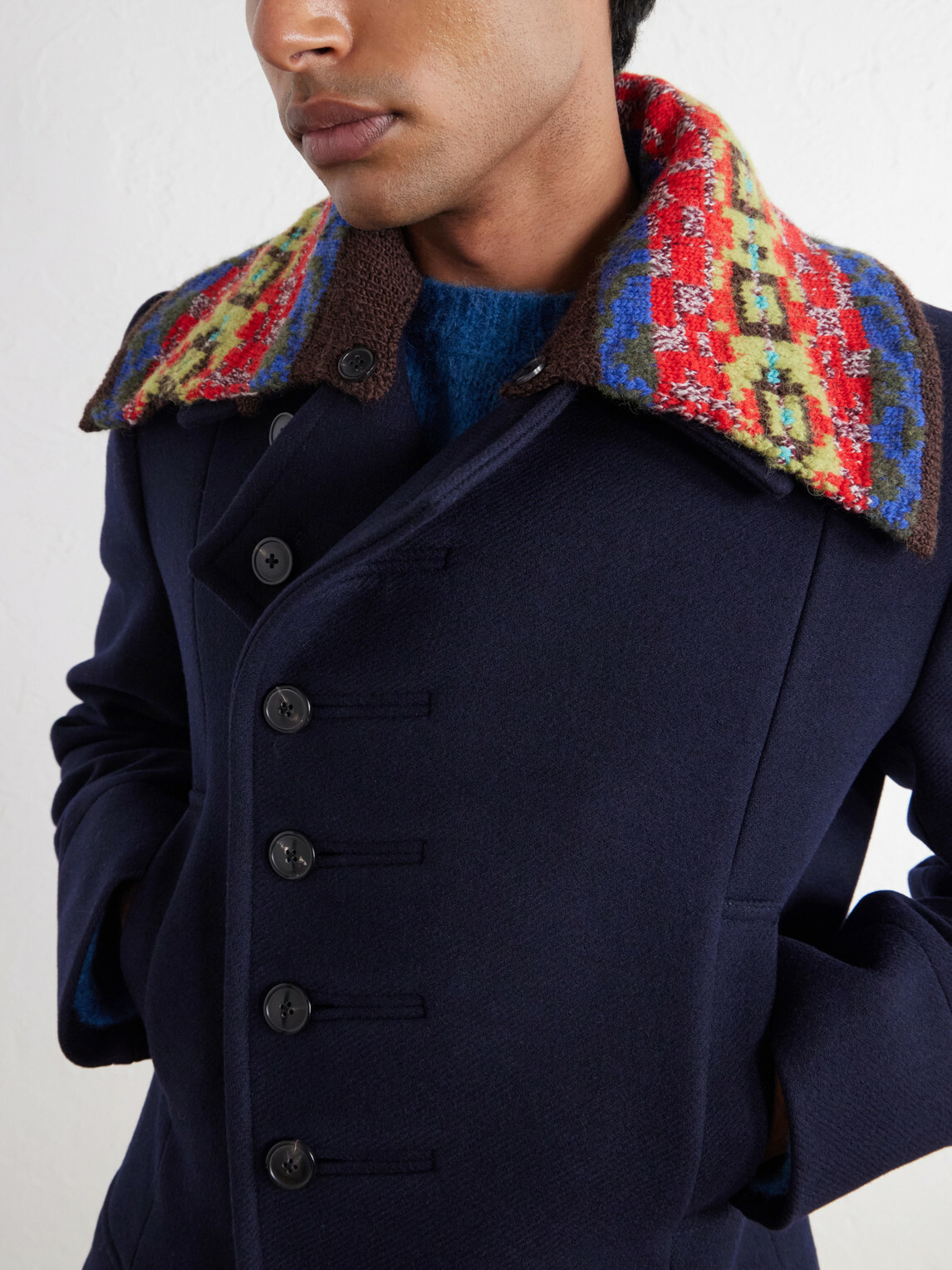 Dries Van Noten - Double-Breasted Wool-Blend Twill Coat - Blue
