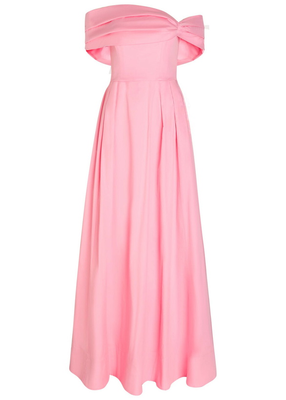 Photo: Rebecca Vallance Dianthe Off-the-shoulder Stretch-cotton Maxi Dress Pink