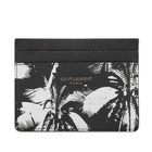 Saint Laurent Palm Print Leather Card Holder
