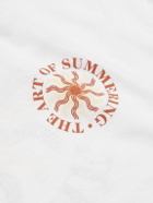Frescobol Carioca - Dinis Clube de Praia Printed Cotton and Linen-Blend Jersey T-Shirt - White