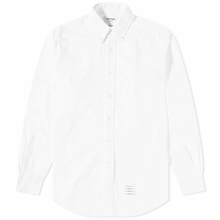 Photo: Thom Browne Men's Grosgrain Placket Oxford Shirt in White