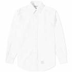 Thom Browne Men's Grosgrain Placket Oxford Shirt in White