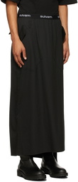 Sulvam Black Gabardine Skirt Trousers