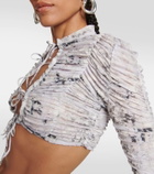 Roberta Einer Tie-front printed cropped cardigan