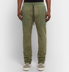 AMIRI - Slim-Fit Tencel-Panelled Fleece Drawstring Trousers - Army green