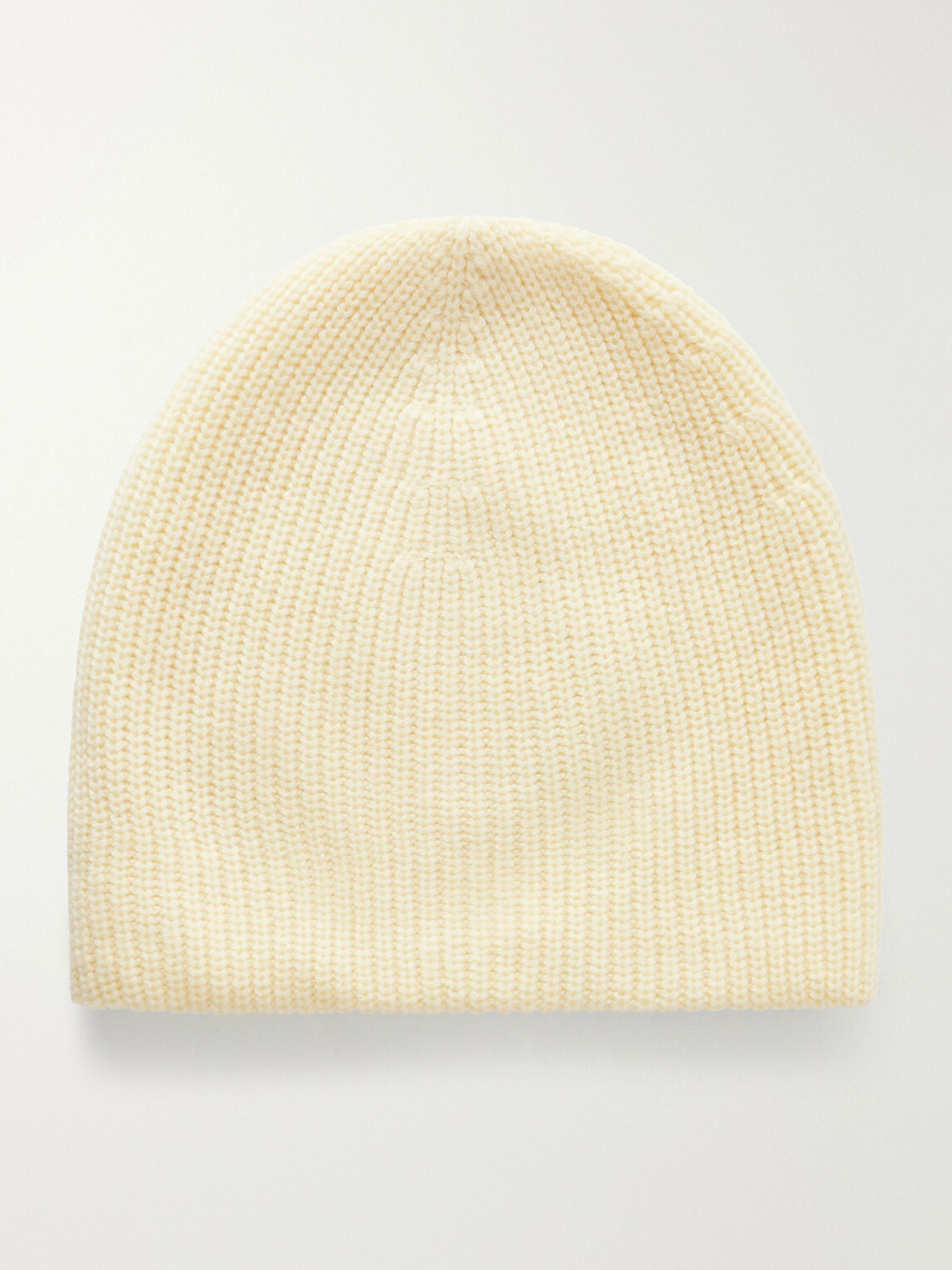 SECOND / LAYER - Ribbed Wool and Cashmere-Blend Beanie - Yellow