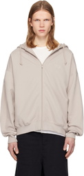 Y-3 Taupe Brushed Terry Zipper Hoodie