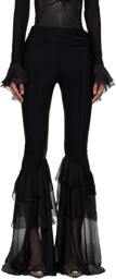 Blumarine Black Ruffle Trousers