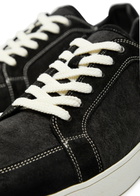 Jude Llow Phlipe Panelled Suede and Corduroy Sneakers Black