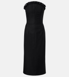 McQueen Ruffled wool gabardine cocktail dress