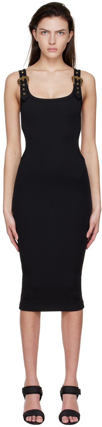 Versace Jeans Couture buckle-strap knitted dress - Black