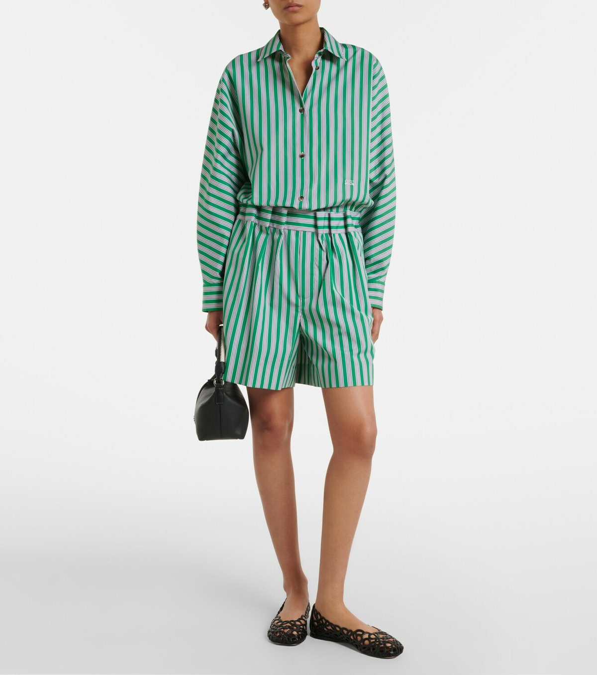 Loewe Double L striped cotton poplin shirt